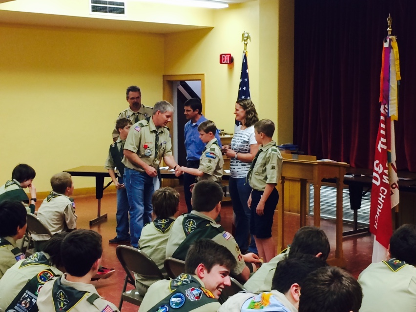 Boy Scout receiving award